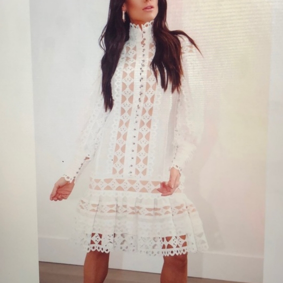 Ellie Makir New York White Lace Midi Dress - Picture 1 of 16